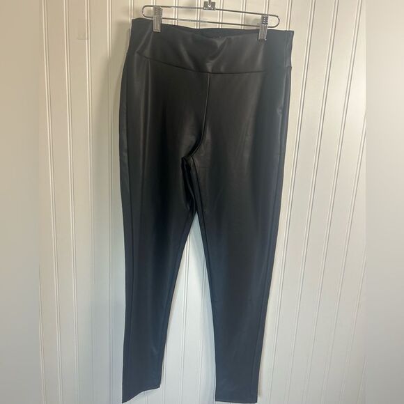 conceited Pants - conceited Women Pant 50% PU 44% polyester 6% spandex Size L black .